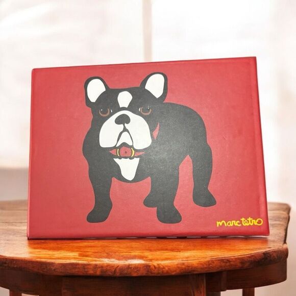 Marc Tetro French Bulldog Small Wallet Card Holder Pockets Faux Leather Wristlet - Picture 4 of 4